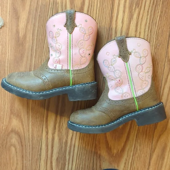 Girl's Cowboy Boots With Cactus Embroidery - Picture 5 of 7